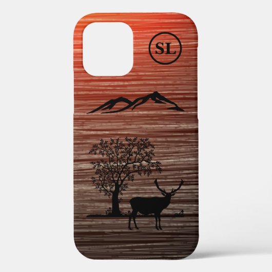 Custom Deer Silhouette Apple iPhone 12 Hoesje (Achterkant)