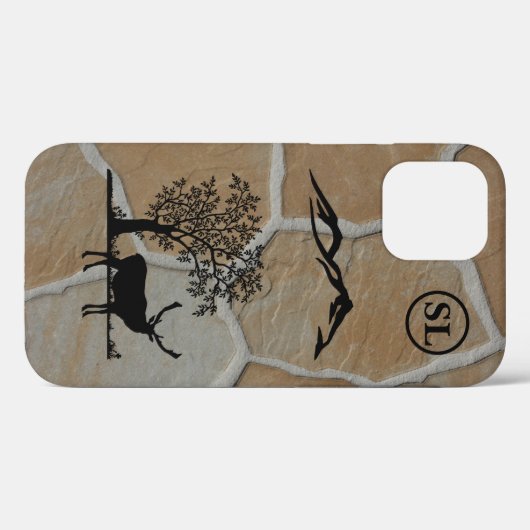 Custom Deer Silhouette Apple iPhone 12 Hoesje (Achterkant (horizontaal))