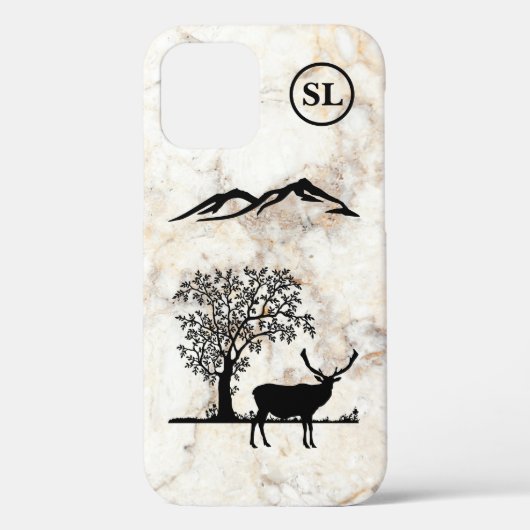 Custom Deer Silhouette Apple iPhone 12 Hoesje (Achterkant)