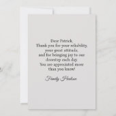 Custom Delivery Driver Card With Editable Note Bedankkaart (Achterkant)