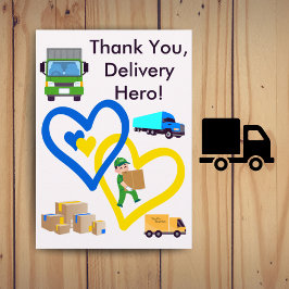 Custom Delivery Driver Card With Editable Note Bedankkaart