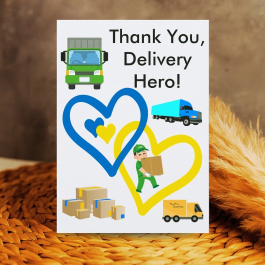 Custom Delivery Driver Card With Editable Note Bedankkaart