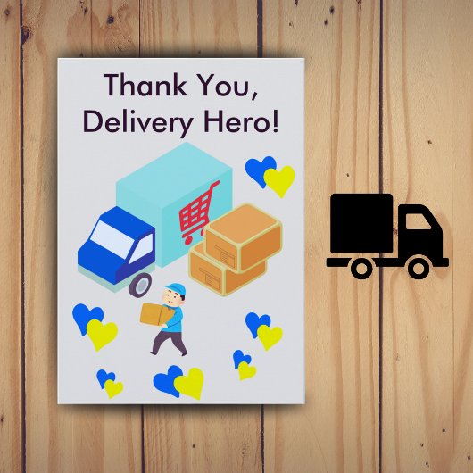 Custom Delivery Driver Card With Editable Note Bedankkaart