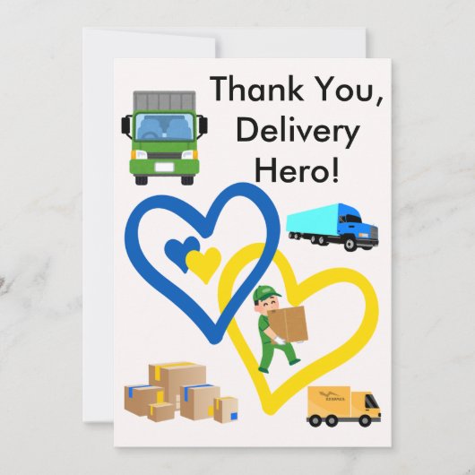 Custom Delivery Driver Card With Editable Note Bedankkaart (Voorkant)