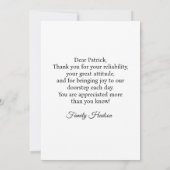 Custom Delivery Driver Card With Editable Note Bedankkaart (Achterkant)