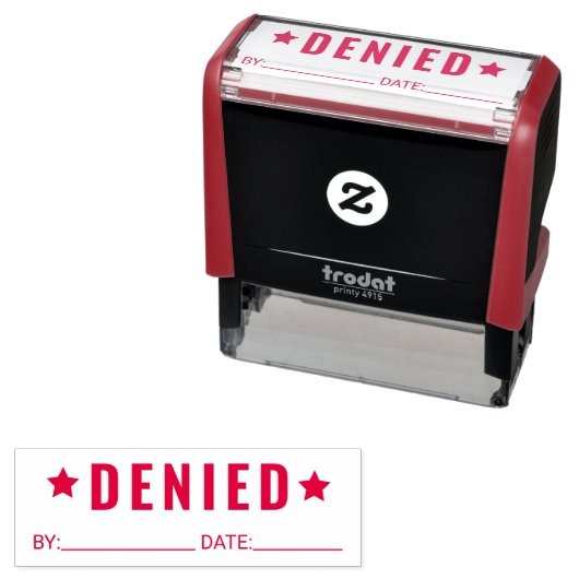 Custom Denied Business Self Inking Rubber Stamp Zelfinktende Stempel (In situ)