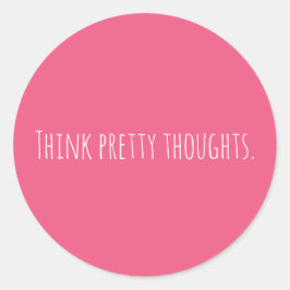 Custom Denk  Gedachten Roze Modern Ronde Sticker