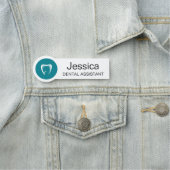 Custom Dental Assistant Name Badge Tooth Logo (In situ)