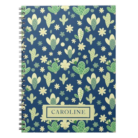Custom Desert Cactus & Succulent Pattern Notitieboek (Voorkant)