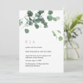 Custom Design #1 - Eucalyptus bladeren & Roos goud Kaart (Staand voorkant)