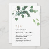 Custom Design #2 - Eucalyptus bladeren & goud Kaart (Voorkant / Achterkant)