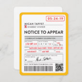 CUSTOM DESIGN Bar Mitzvah New York Ticket Kaart (Voorkant / Achterkant)