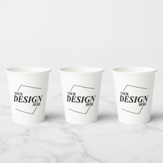 Custom Design Creëer Uw eigen Sjabloon Papieren Bekers