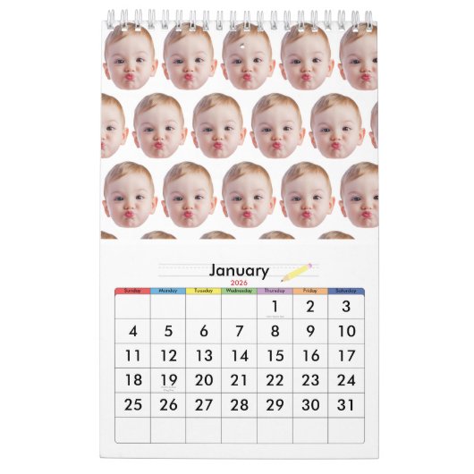 Custom Design Face baby or Family Gift for Memoria Kalender (Jan 2026)