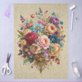 Custom Design Floral Crackle Effect Decoupage Tissuepapier (Craft)