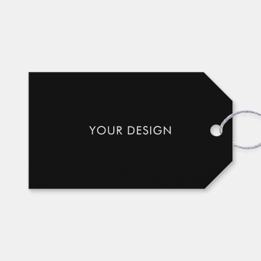 Custom Design Logo Black Hang Labels met String Cadeaulabel (Voorkant (Horizontaal))