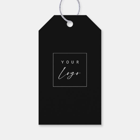 Custom Design Logo Black Hang Labels met String Cadeaulabel (Achterkant)