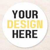 Custom Design Logo Zakelijke evenementen Bruilofte Ronde Kartonnen Onderzetter (Voorkant)