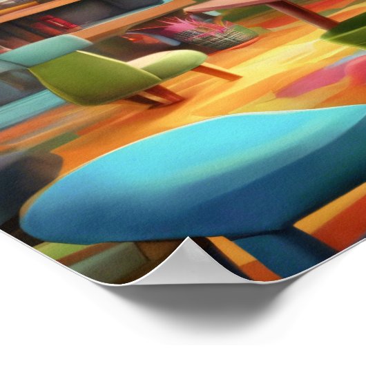 Custom Design Poster van Cartoon Dog Room (Hoek)