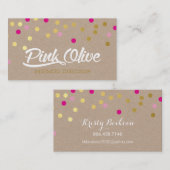 CUSTOM DESIGN - roze olijf home decor Visitekaartje (Voorkant / Achterkant)