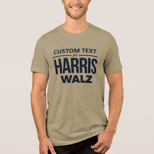 Custom Design voor Harris Walz Tri-Blend Shirt (Voorkant)