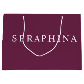 Custom Designed Name Burgundy Celebration Bag Groot Cadeauzakje (Voorkant)