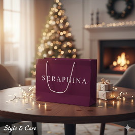 Custom Designed Name Burgundy Celebration Bag Groot Cadeauzakje