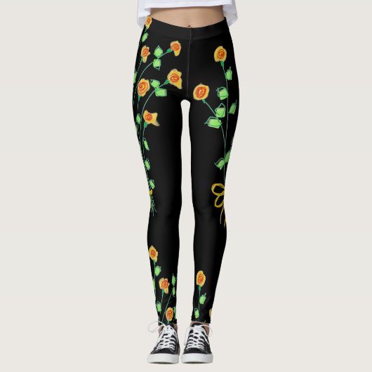 Custom Designer Black Leggings (Voorkant)