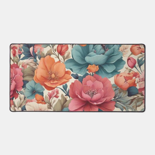 Custom Desk Mat Bloemen patroon (Voorkant)