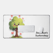 Custom Desk Mat for Salon Owner Barber Tree Hearts (Keyboard & Muis)