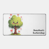 Custom Desk Mat for Salon Owner Barber Tree Hearts (Voorkant)