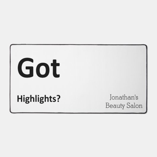 Custom Desk Mat for Salon Owner Barbershop (Voorkant)