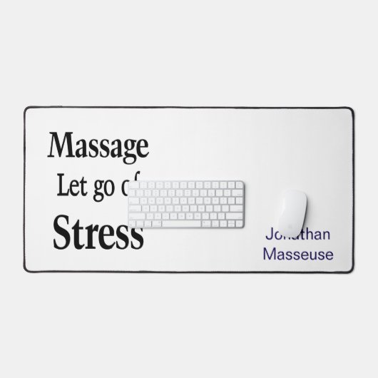 Custom Desk Mat for Salon Owner Massage (Keyboard & Muis)