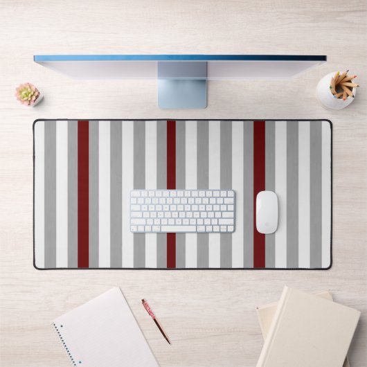 Custom Desk Mat Streep Grijs Bourgogne (Kantoor 1)