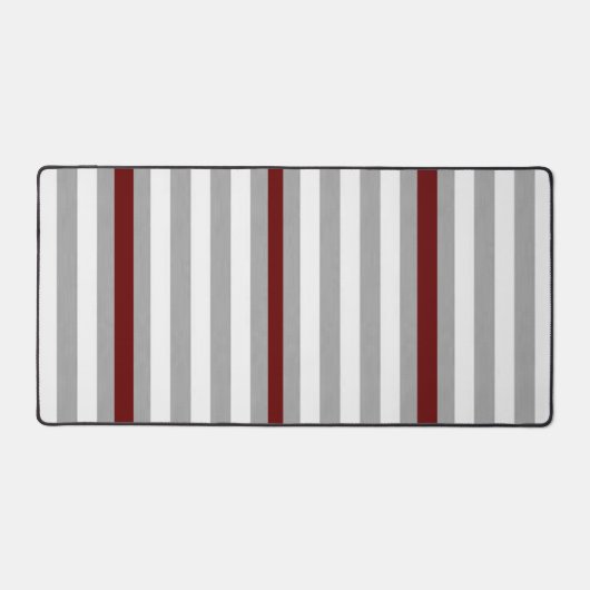 Custom Desk Mat Streep Grijs Bourgogne (Voorkant)
