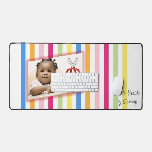 Custom Desk Mat voor Salon Eigenaren Little Braids (Keyboard & Muis)