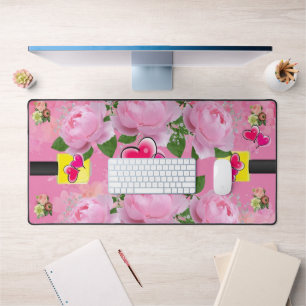 Custom Desk Mat voor Salon Owners Floral Girly