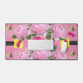 Custom Desk Mat voor Salon Owners Floral Girly (Keyboard & Muis)