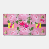 Custom Desk Mat voor Salon Owners Floral Girly (Voorkant)