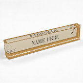 Custom Desk Name Bord Elegant Minimal Leaf ontwerp Naambordje
