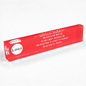 Custom Desk Name Bord – Rood met Logo Naambordje