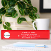 Custom Desk Name Bord – Rood met Logo Naambordje