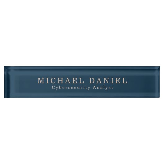 Custom Desk Name Bord voor Cybersecurity Pro Naambordje (Voorkant)