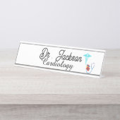 Custom Desk Name Plate for cardiologist  Bureau Naambordje (Voorkant)