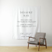 Custom Dessert Menu Wedding Fabric Wandkleed (In situ)