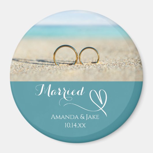 Custom Destination Beach Wedding Magneet (Voorkant)