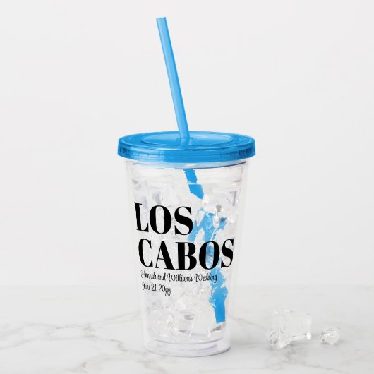 Custom Destination Wedding Welkom bij Los Cabos Acryl Drinkbeker (Voorkant ijs)