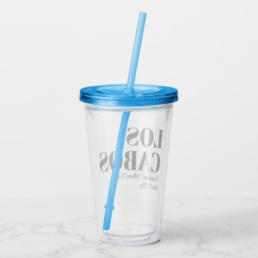 Custom Destination Wedding Welkom bij Los Cabos Acryl Drinkbeker (Achterkant)