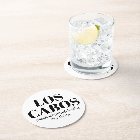 Custom Destination Wedding Welkom bij Los Cabos Ronde Kartonnen Onderzetter (Insitu)