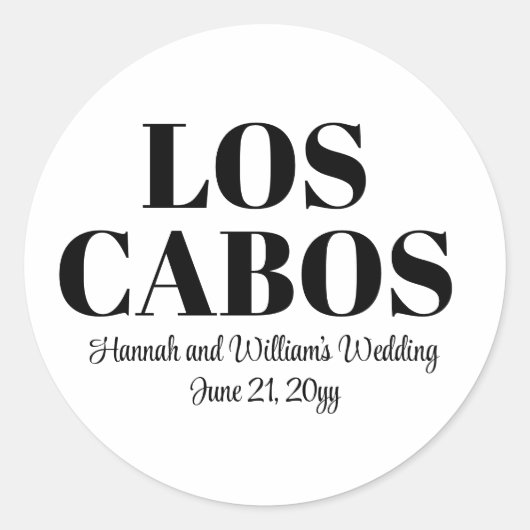 Custom Destination Wedding Welkom bij Los Cabos Ronde Sticker (Voorkant)